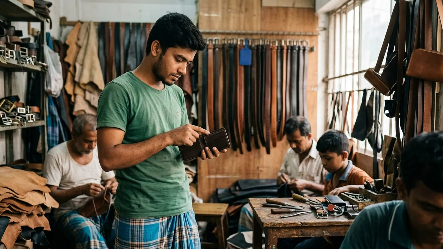 চামড়ার মানিব্যাগ পাইকারি কোথায়, না ঠকে আসল চামড়া চিনবেন যেভাবে